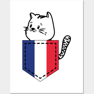 Patriotic Pocket Pussy - Cat Lover -  French Patriot Posters and Art